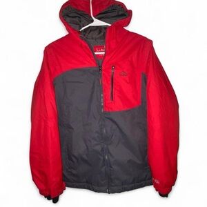 L.L. Bean Red and Gray Quilted Jacket